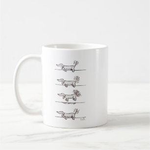 De Café Caneca cinza do Dachshund Voador