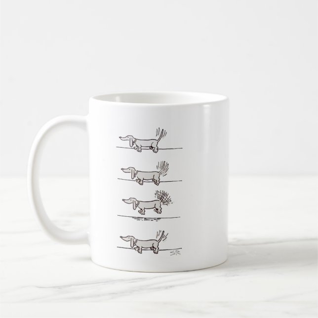 De Café Caneca cinza do Dachshund Voador (Esquerda)