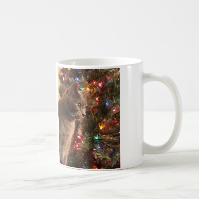 De Café Caneca cinzenta do Natal do gato (Direita)