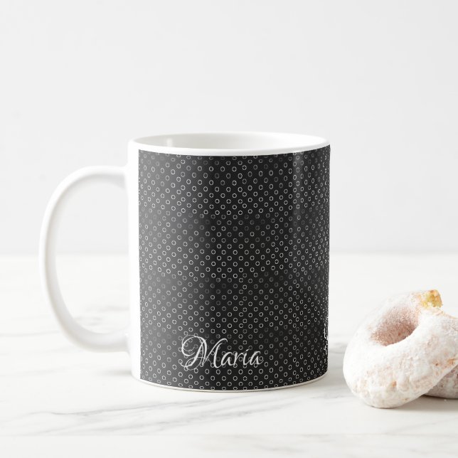 De Café Caneca Círculos Brancos (Com Donut)