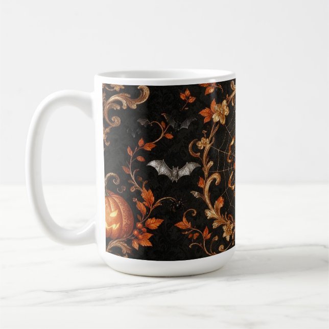 De Café Caneca Clássica Abóbora Laranja Gótica (Esquerda)