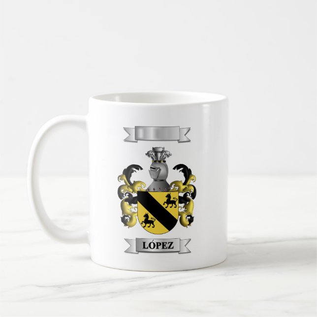 De Café Caneca Clássica Apelido Lopez e Escudo (Esquerda)