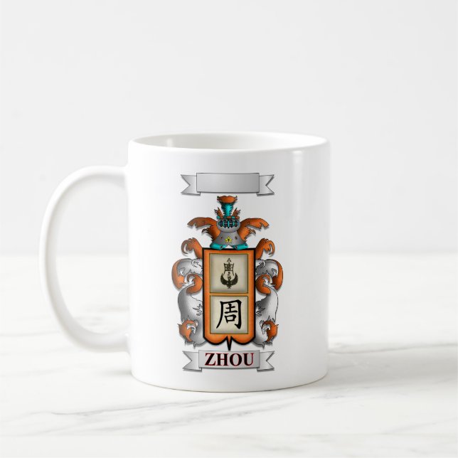 De Café Caneca Clássica Apelido Zhou e Escudo (Esquerda)