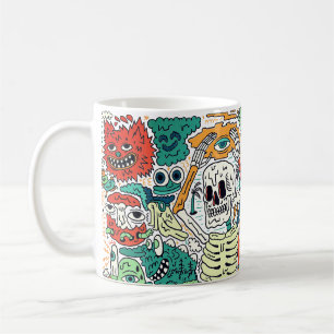 De Café Caneca Clássica Arte Psíquica do Esqueleto Assusta