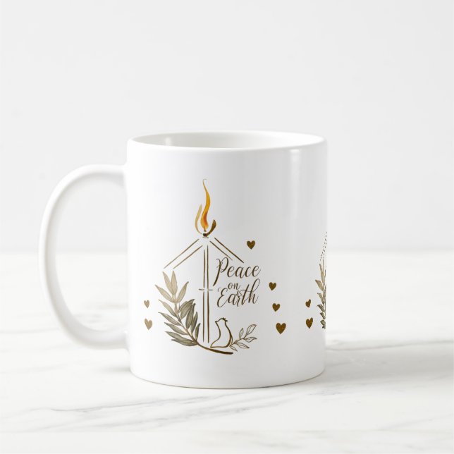 De Café Caneca Clássica Artística Paz na Terra com Pombo (Esquerda)