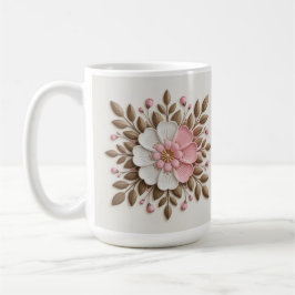 De Café Caneca Clássica Branca Dourada e Rosa