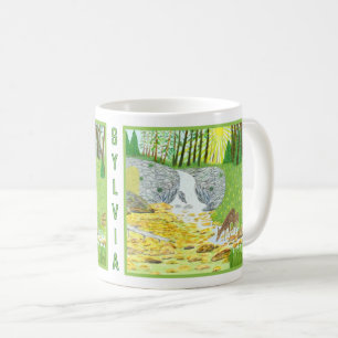 De Café Caneca Clássica com Cena Florestal e Texto