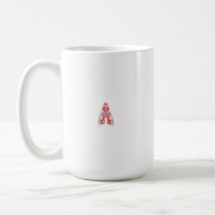 De Café Caneca Clássica com Emblema Vermelho Minimalista