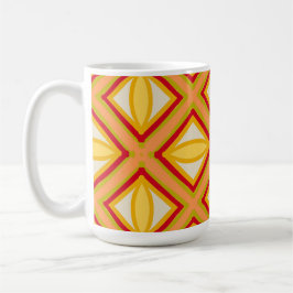 De Café Caneca Clássica com Padrão Geométrico Retro Vibran