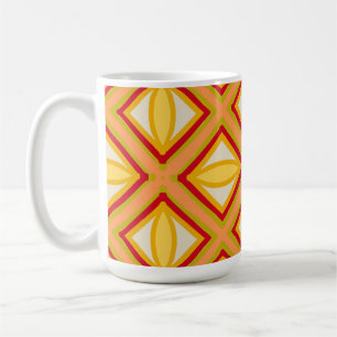 De Café Caneca Clássica com Padrão Geométrico Retro Vibran