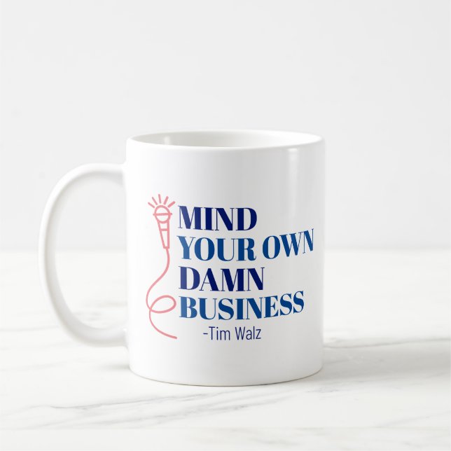 De Café Caneca Clássica Cuide da Sua Própria Vida Engraçad (Esquerda)