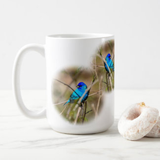 De Café Caneca Clássica do Pássaro Cantante Azul Índigo