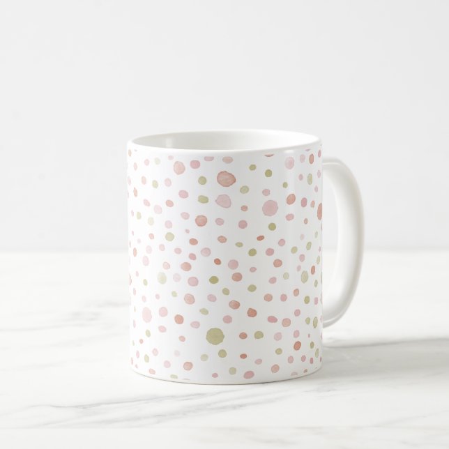 De Café Caneca Clássica Erica Confetti Watercolor Dots (Frente Esquerda)