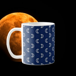 De Café Caneca Clássica Estrelas Celestiais e Lua – Azul M