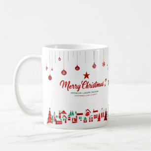 De Café Caneca Clássica Feliz Natal – Vila Vermelha e Verd
