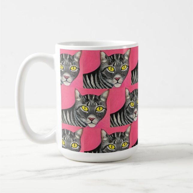 De Café Caneca Clássica Gato Listrado, 444 ml (Esquerda)