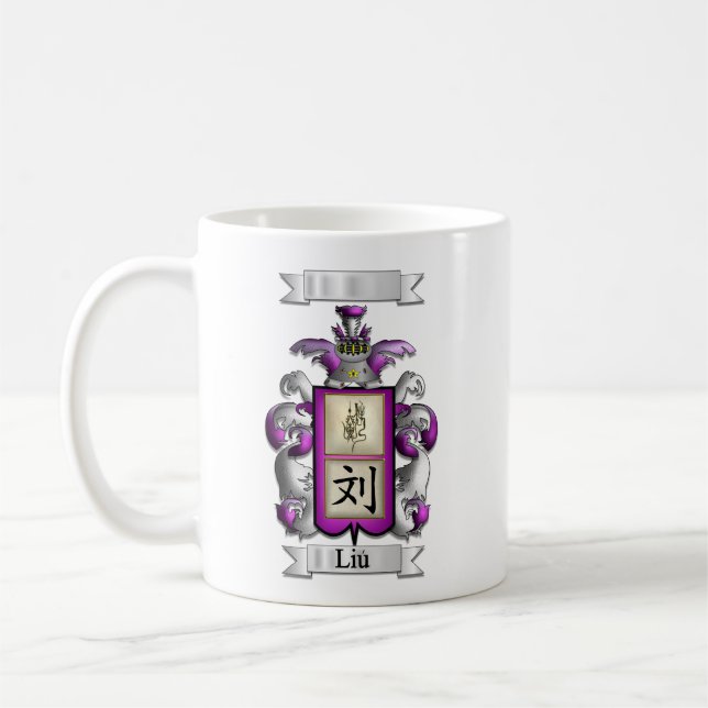 De Café Caneca Clássica Liu Sobrenome e Escudo (Esquerda)