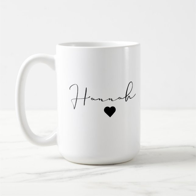 De Café Caneca clássica personalizada, nome personalizado, (Esquerda)