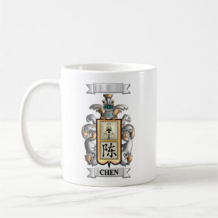 De Café Caneca Clássica Sobrenome Chen e Escudo