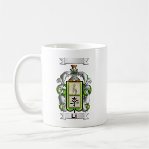 De Café Caneca Clássica Sobrenome Li e Escudo