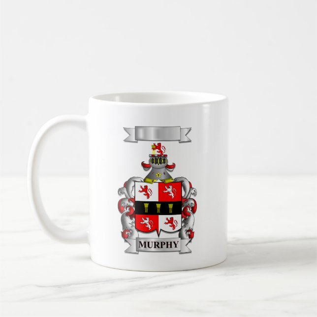 De Café Caneca Clássica Sobrenome Murphy e Escudo (Esquerda)