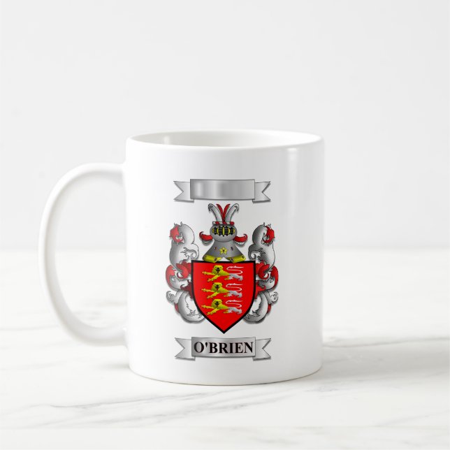 De Café Caneca Clássica Sobrenome O'Brien e Escudo (Esquerda)