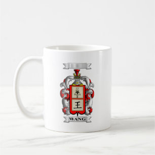 De Café Caneca Clássica Sobrenome Wang e Escudo