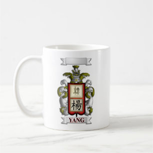 De Café Caneca Clássica Sobrenome Yang e Escudo