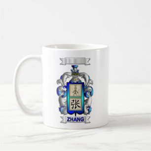 De Café Caneca Clássica Sobrenome Zhang e Escudo