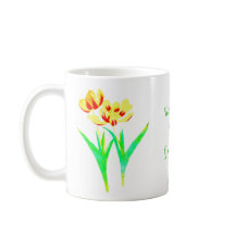 Caneca Clássica Tulipas Amarelas e Vermelhas