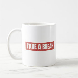 De Café Caneca Clássica Vermelha "Faça Uma Pausa"