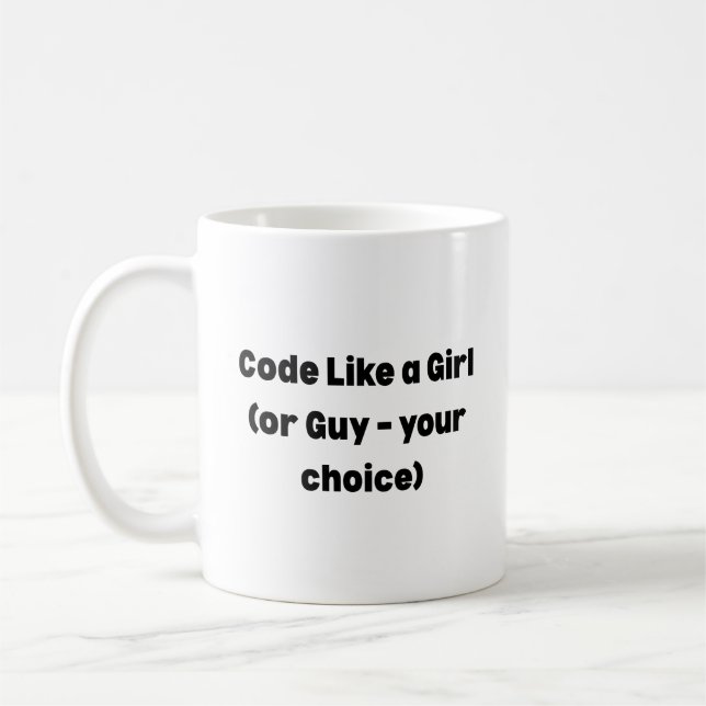 De Café Caneca Code Like a Girl – Presente Empoderador par (Esquerda)