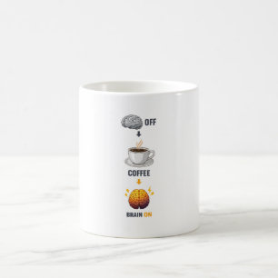 De Café Caneca Coffee Brain ON – Caneca engraçada para ama
