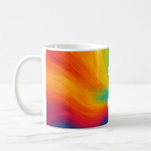 De Café Caneca Colorida Alegre do Arco-íris 'Pinte Meu Mun
