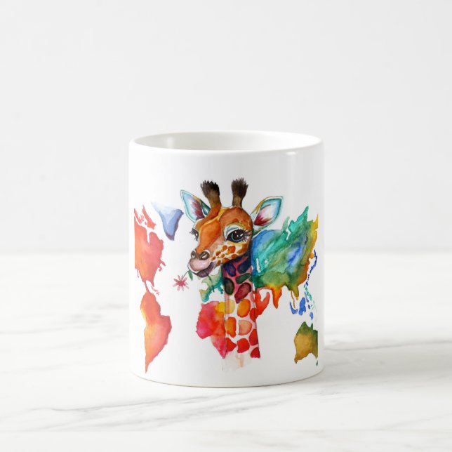 De Café Caneca Colorida com girafa (Centro)