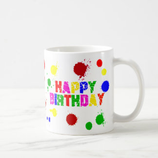 De Café caneca colorida do aniversário