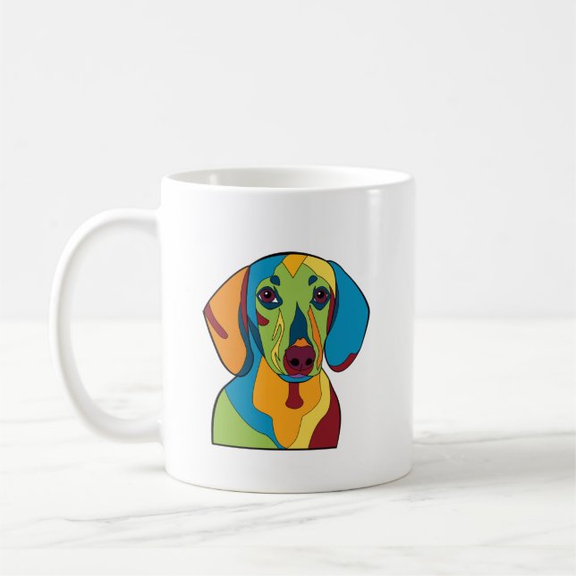 De Café Caneca colorida do Dachshund (Esquerda)