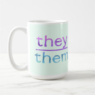 De Café Caneca Colorida Pronome Eles Elas