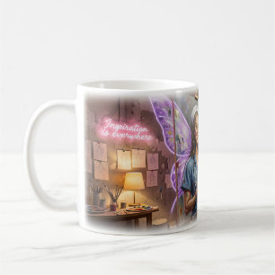 De Café Caneca com Anjo Enfermeira Asa NYC Pintada por Art