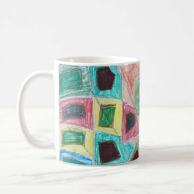 De Café caneca com arte complexa mas elegante (Esquerda)