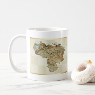 De Café Caneca com Bandeira da Venezuela + Mapa