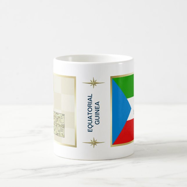 De Café Caneca com Bandeira e Mapa da Guiné Equatorial (Centro)
