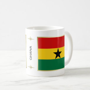 De Café Caneca com Bandeira e Mapa do Gana