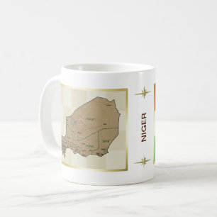De Café Caneca com Bandeira e Mapa do Níger