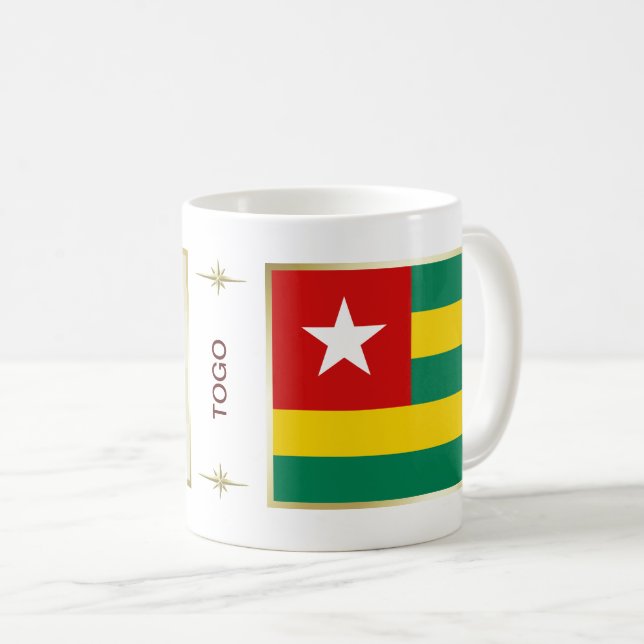 De Café Caneca com Bandeira e Mapa do Togo (Frente Esquerda)