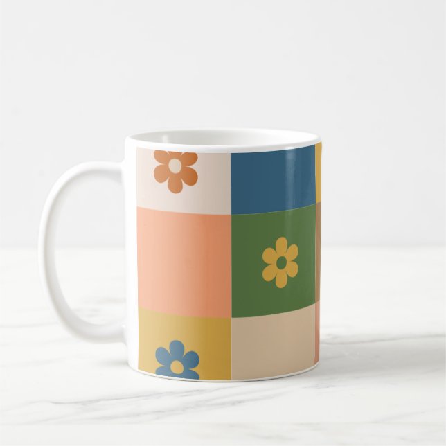 De Café Caneca com belo padrão floral (Esquerda)