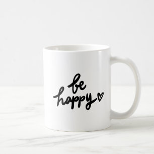De Café Caneca com Citação Manuscrita em Preto e Branco Se
