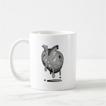 caneca com coração cinza