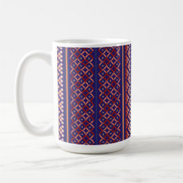De Café Caneca com desenho geométrico roxo