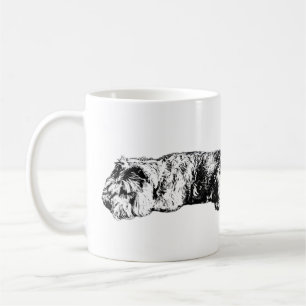 De Café Caneca com dois Schnauzers - Cachorro Preto e Bran